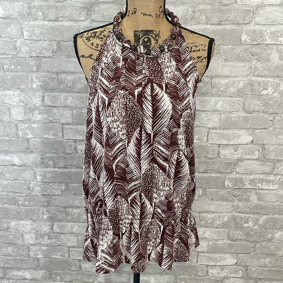 Lane Bryant Necklace Beaded Halter Top - Picture 1 of 7